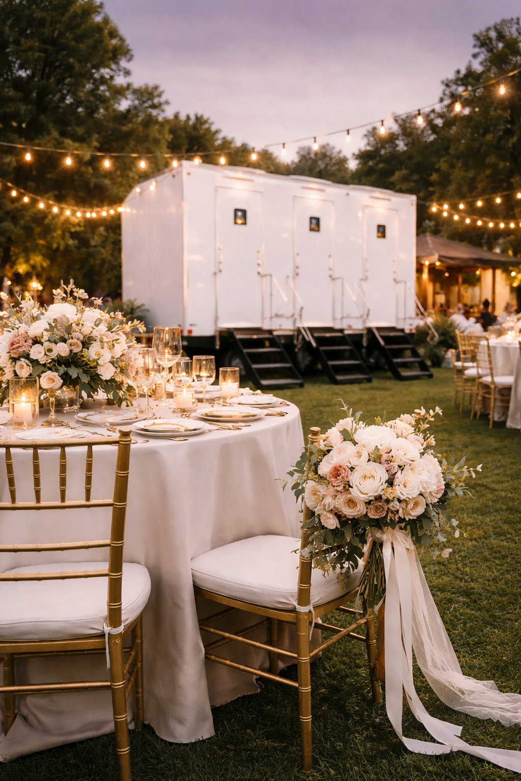 Luxury restroom trailer rental for events in Lansing Michigan